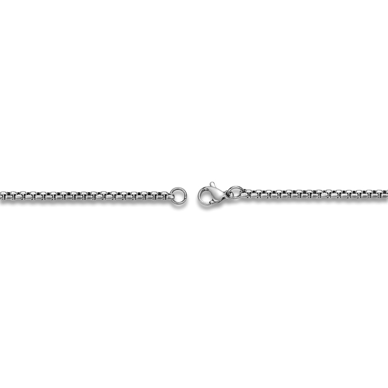 Main Image 4 of Men's Blue Lab-Created Sapphire Dog Tag Necklace Sterling Silver 24"