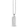 Thumbnail Image 2 of Men's White Lab-Created Sapphire Dog Tag Necklace Sterling Silver 24"