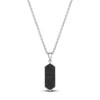 Thumbnail Image 1 of Men's Natural Black Spinel Hexagon Necklace Sterling Silver