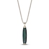 Thumbnail Image 1 of Men's Natural Malachite Necklace 14K Yellow Gold-Plated Sterling Silver 24"