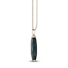 Thumbnail Image 2 of Men's Natural Malachite Necklace 14K Yellow Gold-Plated Sterling Silver 24"