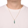 Thumbnail Image 5 of Men's Natural Malachite Necklace 14K Yellow Gold-Plated Sterling Silver 24"