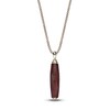 Thumbnail Image 1 of Men's Natural Red Jasper Necklace 14K Yellow Gold-Plated Sterling Silver 24"