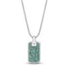 Thumbnail Image 1 of Men's Lab-Created Emerald Dog Tag Necklace Sterling Silver 24"