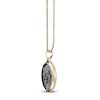 Thumbnail Image 2 of Men's Black Diamond Accent Sculpted Lion Necklace Sterling Silver & 14K Yellow Gold Plating 24"