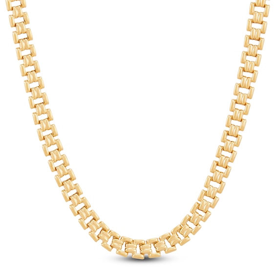 Panther Stampato Chain Necklace 4.4mm 14K Yellow Gold 17.75"