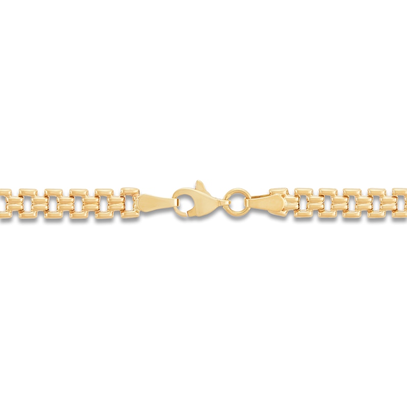 Main Image 3 of Panther Stampato Chain Necklace 4.4mm 14K Yellow Gold 17.75"
