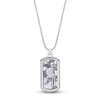 Thumbnail Image 1 of Men's Natural Howlite & Black Spinel Dog Tag Necklace Sterling Silver 24"