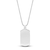 Thumbnail Image 3 of Men's Natural Howlite & Black Spinel Dog Tag Necklace Sterling Silver 24"