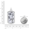 Thumbnail Image 5 of Men's Natural Howlite & Black Spinel Dog Tag Necklace Sterling Silver 24"