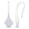 Thumbnail Image 1 of Diamond Pavé-Set Shield Drop Earrings 3/8 ct tw 14K White Gold