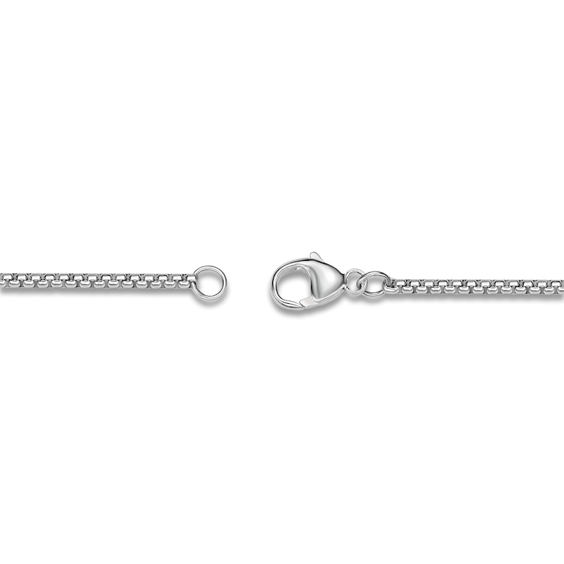 Main Image 3 of Men's White Lab-Created Sapphire Dog Tag Necklace Sterling Silver 24"