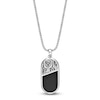 Thumbnail Image 3 of Men's Natural Black Onyx, Natural Black Mother-of-Pearl & White Lab-Created Sapphire Necklace Sterling Silver 24"