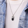 Thumbnail Image 6 of Men's Natural Black Onyx, Natural Black Mother-of-Pearl & White Lab-Created Sapphire Necklace Sterling Silver 24"