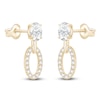 Thumbnail Image 2 of Oval-Cut Lab-Grown Diamond Doorknocker Earrings 2 ct tw 14K Yellow Gold