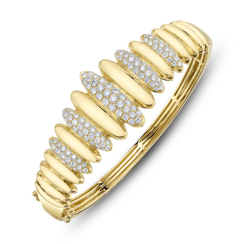 Main Image 2 of Shy Creation Diamond Graduated Oval Bangle Bracelet 2-1/8 ct tw 14K Yellow Gold SC22009231ZS
