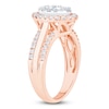 Thumbnail Image 2 of Brilliant Moments Multi-Diamond Oval Halo Engagement Ring 1 ct tw 14K Rose Gold