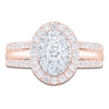 Thumbnail Image 3 of Brilliant Moments Multi-Diamond Oval Halo Engagement Ring 1 ct tw 14K Rose Gold