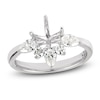 Thumbnail Image 1 of Storied Diamond Desert Sands of Eternity Pear-Shaped & Round-Cut Half-Halo Engagement Ring Setting 5/8 ct tw 18K White Gold