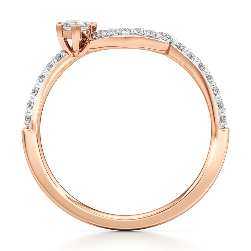 Main Image 2 of J'Lure Hexagon Brilliant-Cut Lab-Grown Diamond Contour Wedding Band 3/8 ct tw 18K Rose Gold