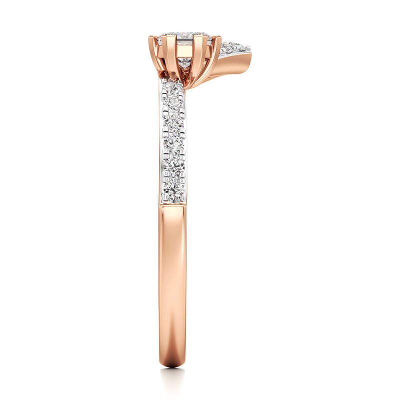 Main Image 3 of J'Lure Hexagon Brilliant-Cut Lab-Grown Diamond Contour Wedding Band 3/8 ct tw 18K Rose Gold