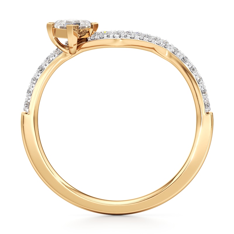 Main Image 2 of J'Lure Carre Step-Cut Lab-Created Diamond Contour Wedding Band 3/8 ct tw 18K Yellow Gold
