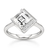 Thumbnail Image 1 of J'Lure Carre Step-Cut Lab-Grown Diamond Half-Halo Engagement Ring 2 ct tw 18K White Gold