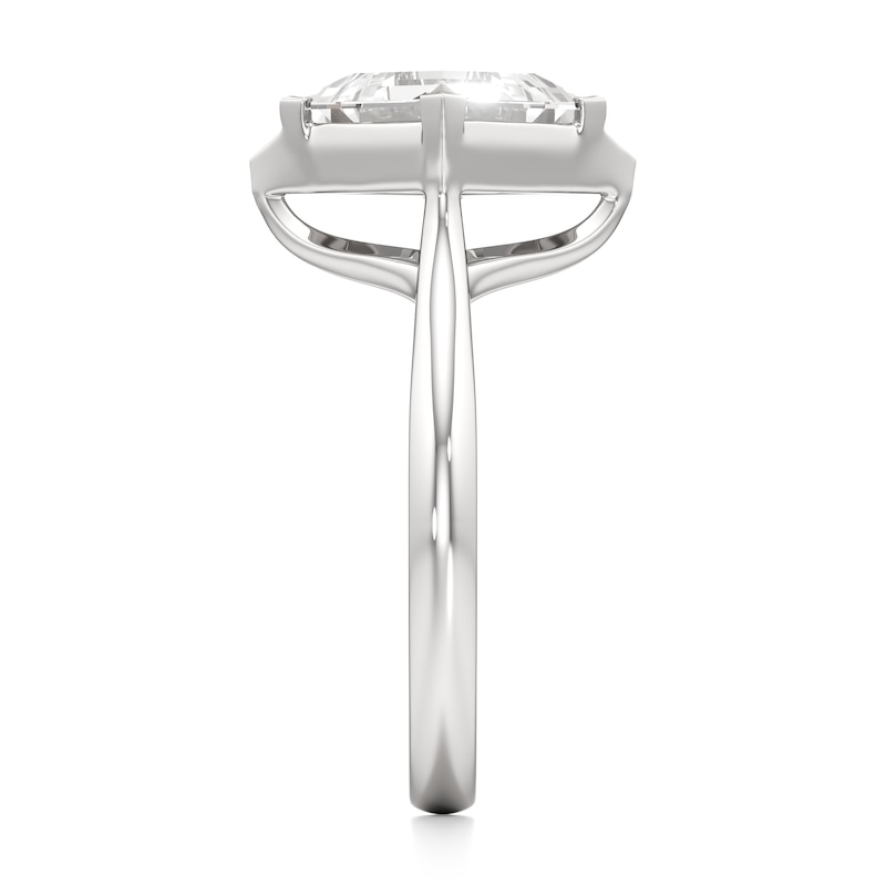 Main Image 3 of J'Lure Carre Step-Cut Lab-Grown Diamond Half-Halo Engagement Ring 2 ct tw 18K White Gold