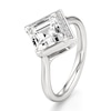 Thumbnail Image 4 of J'Lure Carre Step-Cut Lab-Grown Diamond Half-Halo Engagement Ring 2 ct tw 18K White Gold