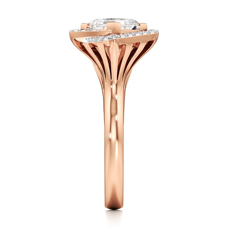 Main Image 3 of J'Lure Carre Step-Cut Lab-Grown Diamond Engagement Ring 2-1/6 ct tw 18K Rose Gold