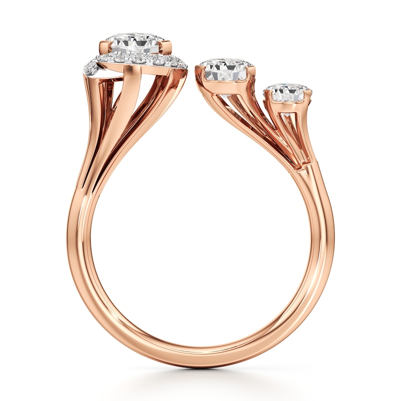 Main Image 2 of J'Lure Pear Step-Cut Lab-Grown Diamond Engagement Ring 2-1/5 ct tw 18K Rose Gold