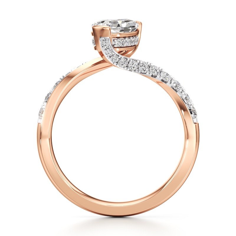 Main Image 2 of J'Lure Pear Step-Cut Lab-Grown Diamond Bypass Engagement Ring 1-3/8 ct tw 18K Rose Gold
