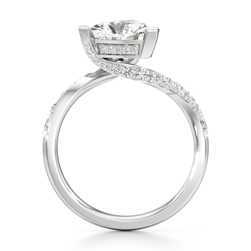 Main Image 2 of J'Lure Trillion Curved Brilliant-Cut Lab-Grown Diamond Bypass Engagement Ring 2-1/4 ct tw 18K White Gold
