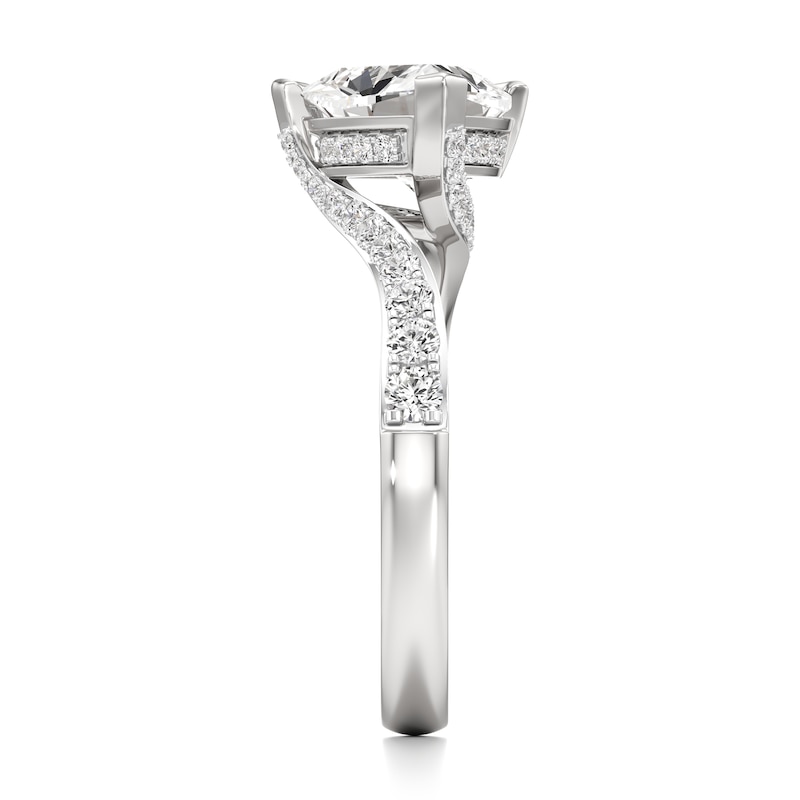 Main Image 3 of J'Lure Trillion Curved Brilliant-Cut Lab-Grown Diamond Bypass Engagement Ring 2-1/4 ct tw 18K White Gold