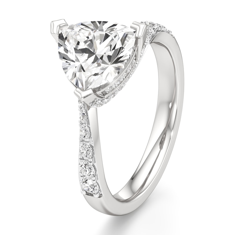 Main Image 4 of J'Lure Trillion Curved Brilliant-Cut Lab-Grown Diamond Bypass Engagement Ring 2-1/4 ct tw 18K White Gold