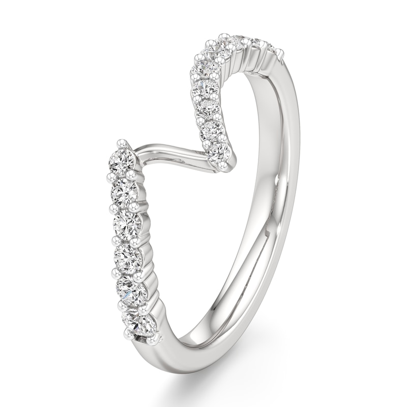 Main Image 4 of J'Lure Lab-Created Diamond Contour Wedding Band 3/8 ct tw 18K White Gold