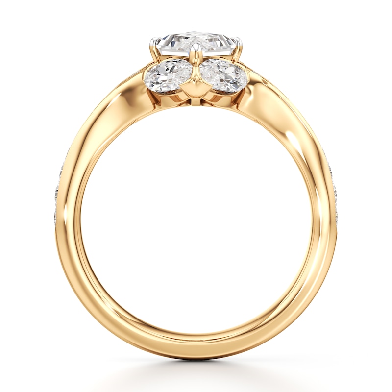 Main Image 2 of J'Lure Lozenge Step-Cut Lab-Grown Diamond Engagement Ring 2-1/6 ct tw 18K Yellow Gold
