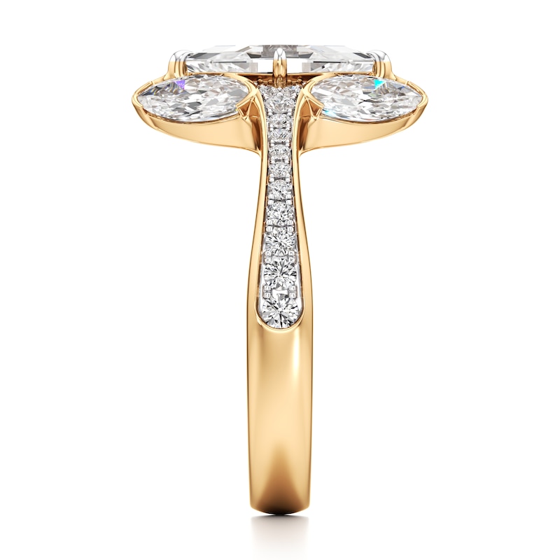 Main Image 3 of J'Lure Lozenge Step-Cut Lab-Grown Diamond Engagement Ring 2-1/6 ct tw 18K Yellow Gold