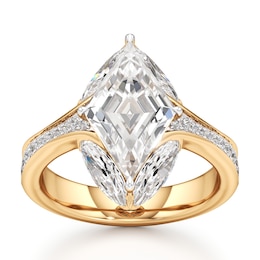 J'Lure Lozenge Step-Cut Lab-Grown Diamond Engagement Ring 4-3/4 ct tw 18K Yellow Gold