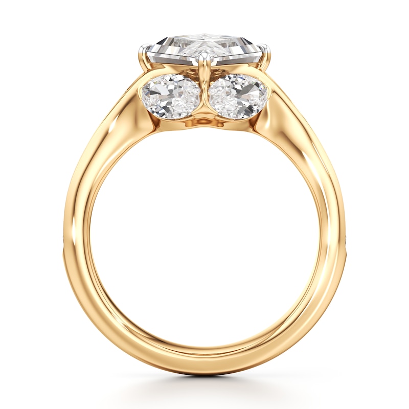 Main Image 2 of J'Lure Lozenge Step-Cut Lab-Grown Diamond Engagement Ring 4-3/4 ct tw 18K Yellow Gold
