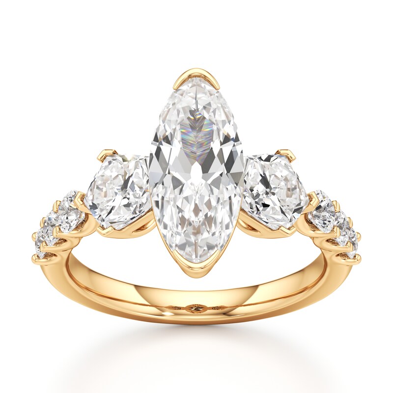 Main Image 1 of J'Lure Moval Old-Cut Lab-Grown Diamond Engagement Ring 3-1/2 ct tw 18K Yellow Gold