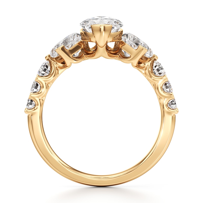 Main Image 2 of J'Lure Moval Old-Cut Lab-Grown Diamond Engagement Ring 3-1/2 ct tw 18K Yellow Gold