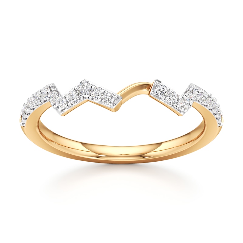 Main Image 1 of J'Lure Lab-Grown Diamond Angled Contour Wedding Band 1/5 ct tw 18K Yellow Gold