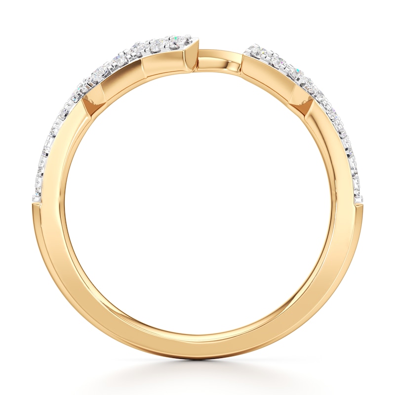Main Image 2 of J'Lure Lab-Grown Diamond Angled Contour Wedding Band 1/5 ct tw 18K Yellow Gold