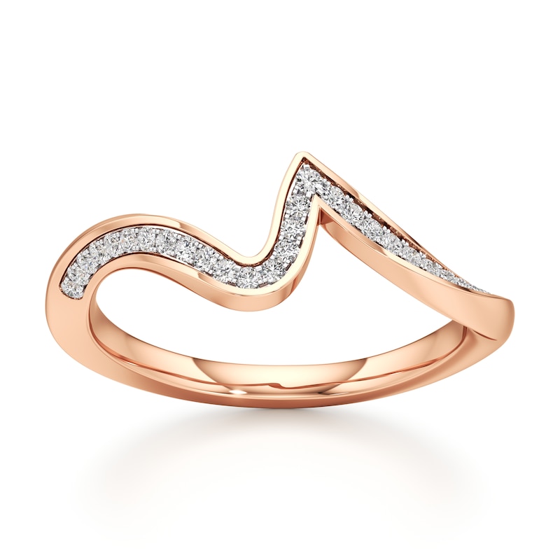 Main Image 1 of J'Lure Lab-Grown Diamond Contour Wedding Band 1/6 ct tw 18K Rose Gold