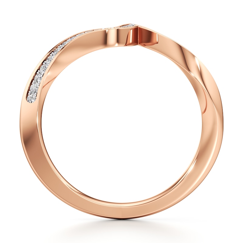 Main Image 2 of J'Lure Lab-Grown Diamond Contour Wedding Band 1/6 ct tw 18K Rose Gold
