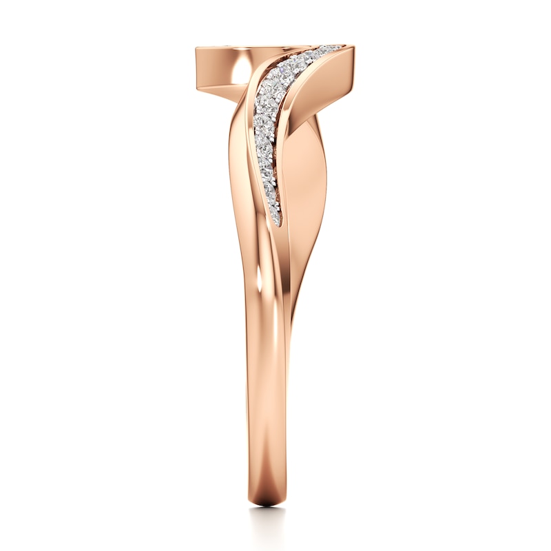 Main Image 3 of J'Lure Lab-Grown Diamond Contour Wedding Band 1/6 ct tw 18K Rose Gold