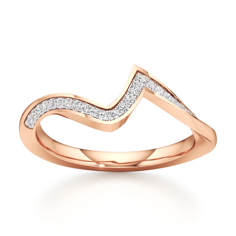 Main Image 1 of J'Lure Lab-Grown Diamond Contour Wedding Band 1/6 ct tw 18K Rose Gold