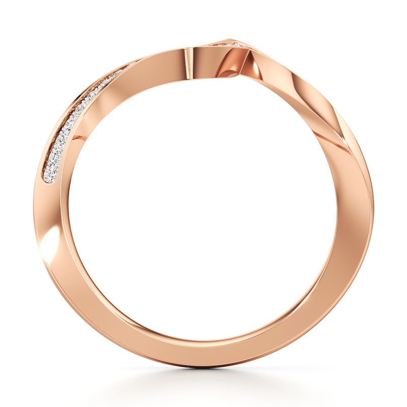 Main Image 2 of J'Lure Lab-Grown Diamond Contour Wedding Band 1/6 ct tw 18K Rose Gold