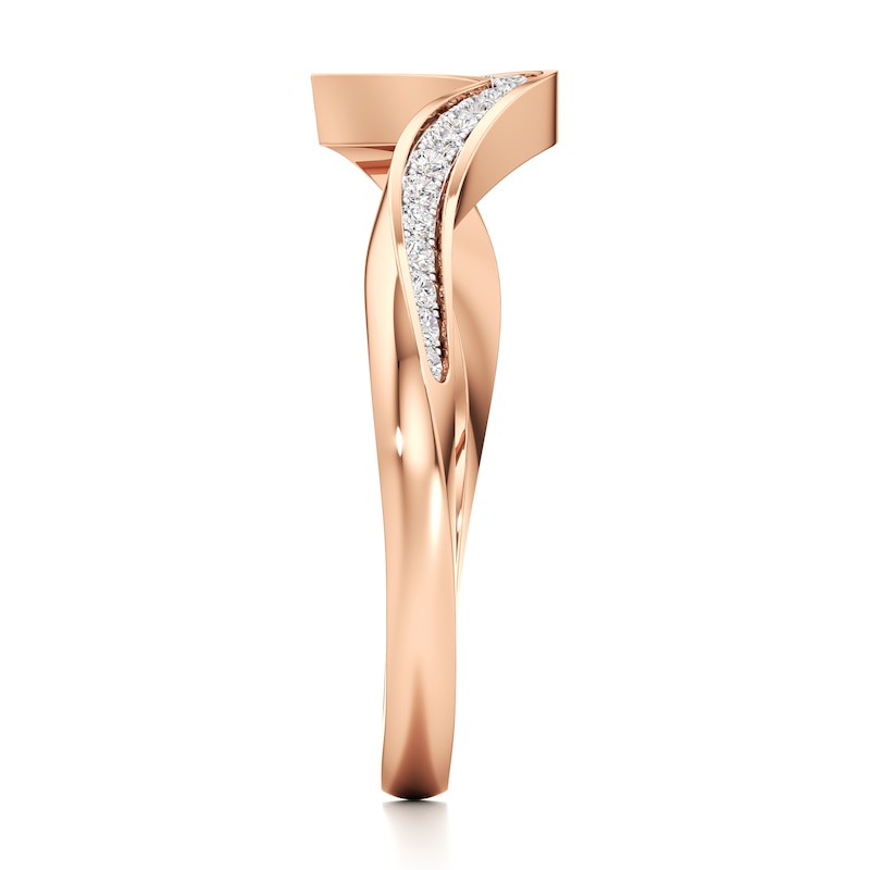 Main Image 3 of J'Lure Lab-Grown Diamond Contour Wedding Band 1/6 ct tw 18K Rose Gold
